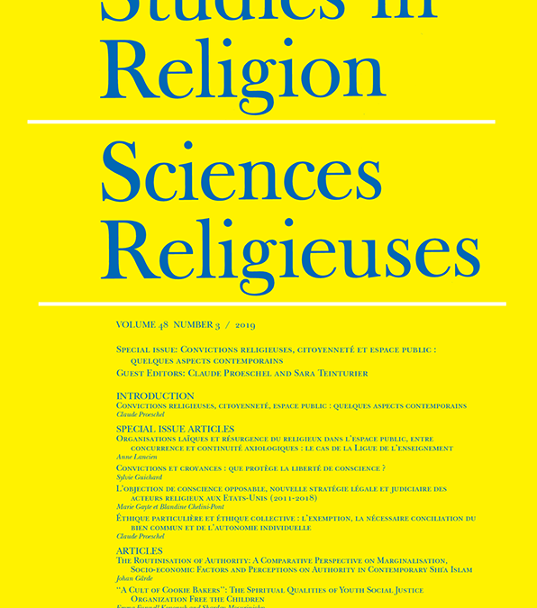 12 décembre 2019 – Sciences Religieuses vol. 48 n° 3 / 2019