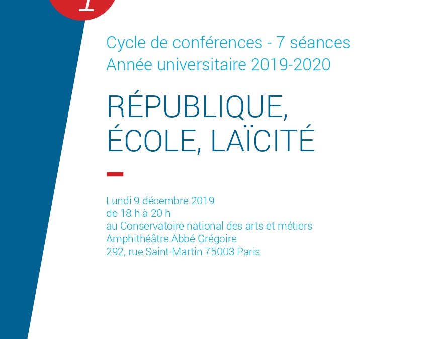 Cycle de conférences “République, École, Laïcité”, année universitaire 2019-2020