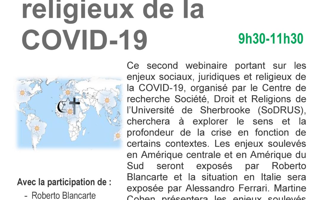 12 mai 2020 – Séminaire en ligne : “Les enjeux sociaux, juridiques et religieux de la COVID-19”