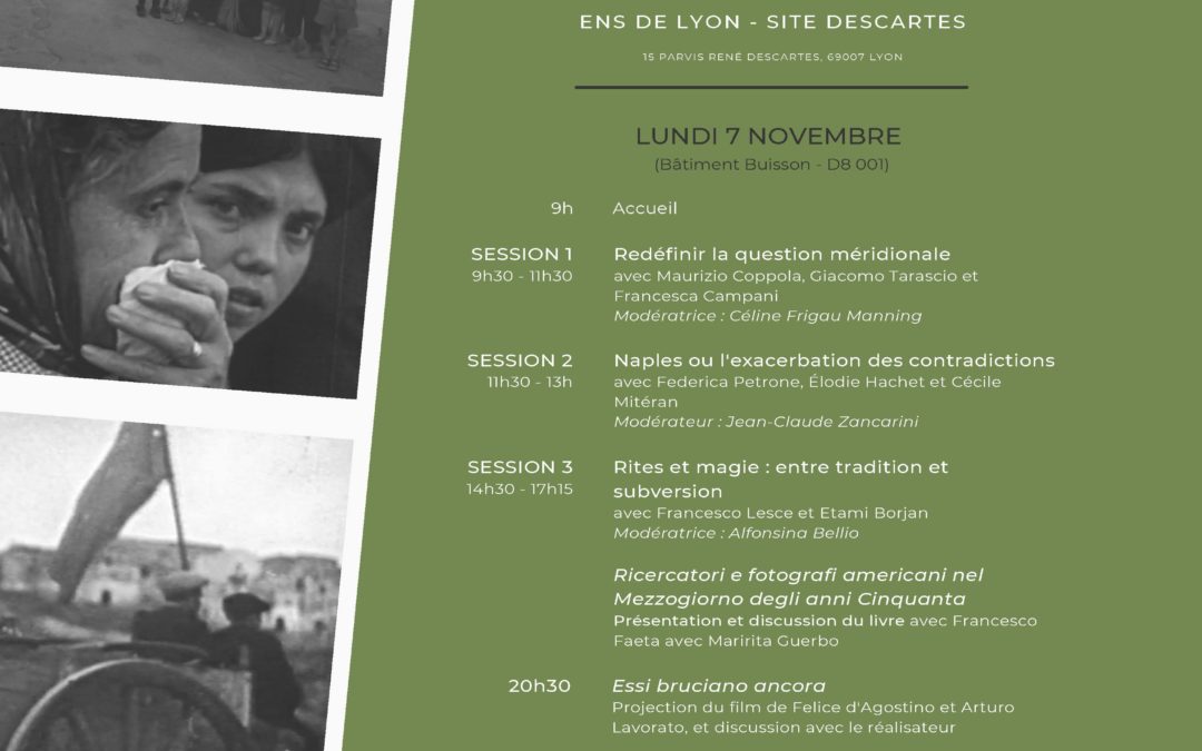 Colloque – Alfonsina Bellio au colloque “Sud de l’Italie et folklore” – 7 et 8 novembre 2022