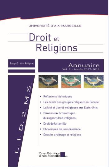 Mars 2018 – Parution du volume 9 de l’Annuaire Droit et Religion, 2017-2018